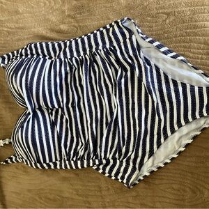 Striped Navy and White One-Piece Swimsuit